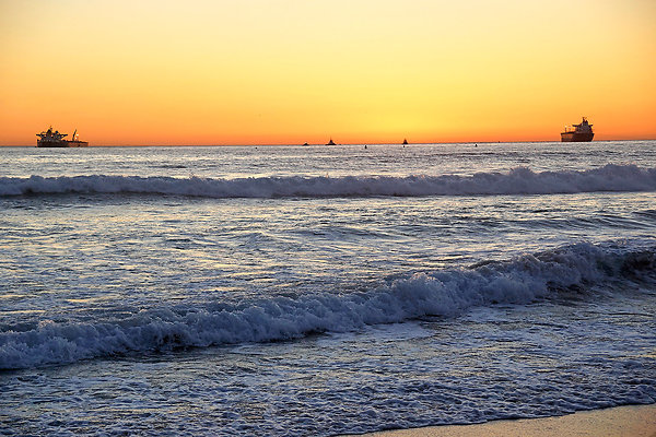 TwoOilTankersSunsetSAwebsite - Two Oil Tankers at Sunset, from the El Segundo Series, 2016-2019, Archival Pigment Print